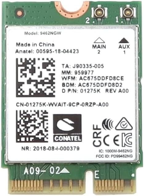 Dell Inspiron 15 3510 3511 3515 3520 3521 3525 Vostro 3510 3511 3515 3520 3521 3525 P112F Orijinal Wİreless Kart 01275K 9462NGW