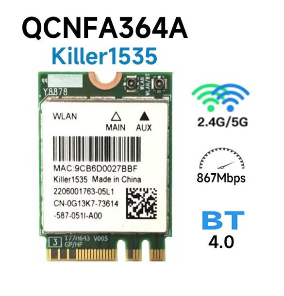Msı MS-16K7 Orijinal Wİreless Kart Qualcomm QCNFA364A Killer1535