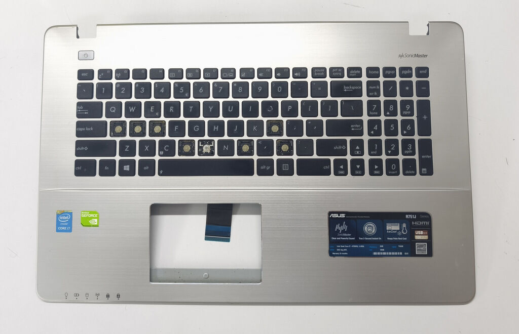 Asus X750 K750 R750 A750 Orijinal Üst Kasa Klavye Sağlam Eksikler Mevcut