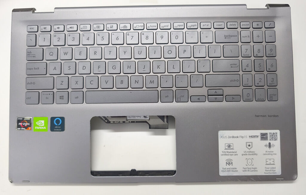 ASUS Zenbook Flip 15 Q507 Q508 Q507IQ Q508UG UX562 UX562IQ UX562FD Orijinal Klavye Üst Kasa Palmrest 0KN1-752US26