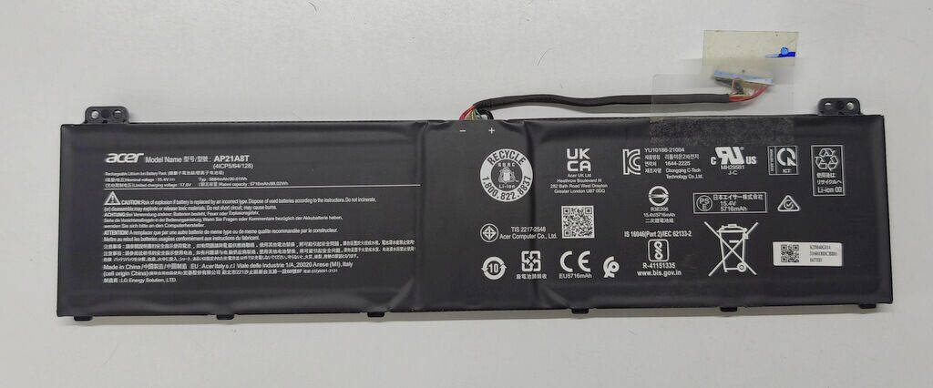 Acer Nitro 16 AN16-41 N22Q22 AN16-51 PHN16-71 Orijinal Batarya Pil AP21A7T AP21A8T  AP21A5T %93 Sağlık