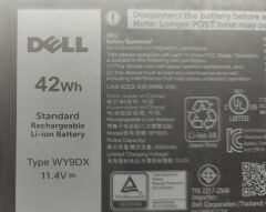 Dell Latitude 5520 E5520 5521 Precision 3560 3561 Orijinal Batarya Pil WY9DX 0WY9DX