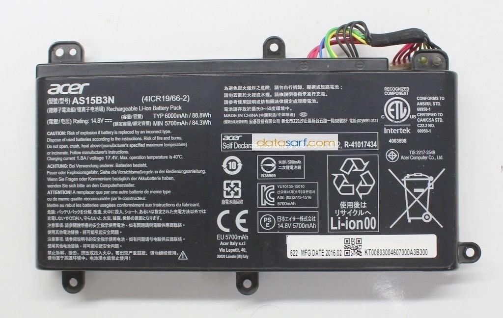 Acer Predator 15 G9-592 Orijinal Batarya Pil AS15B3N
