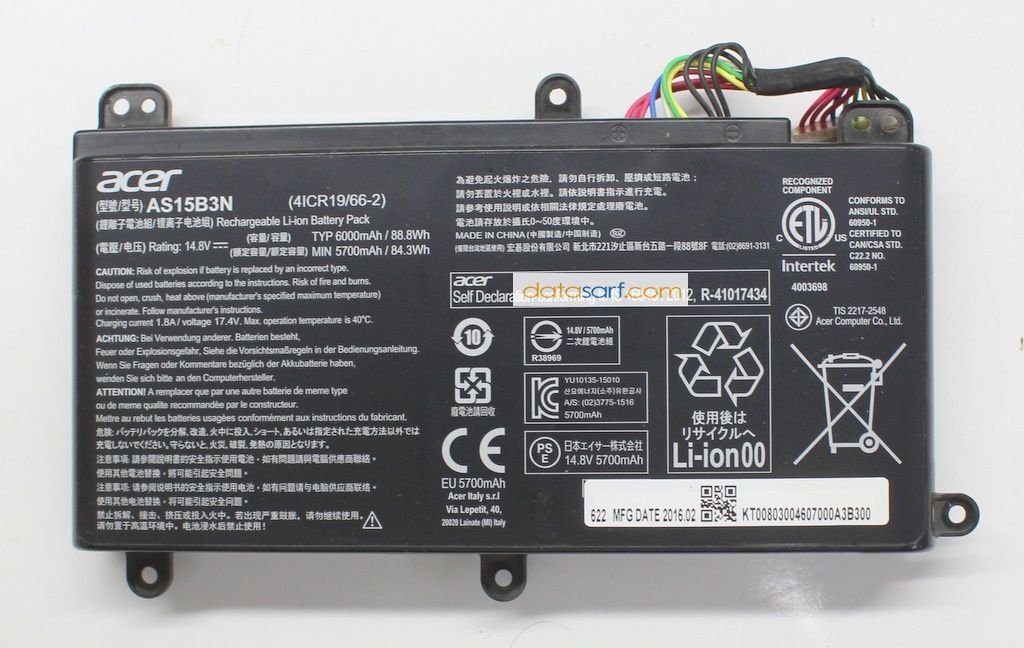 Acer Predator 15 G9-593 Orijinal Batarya Pil AS15B3N