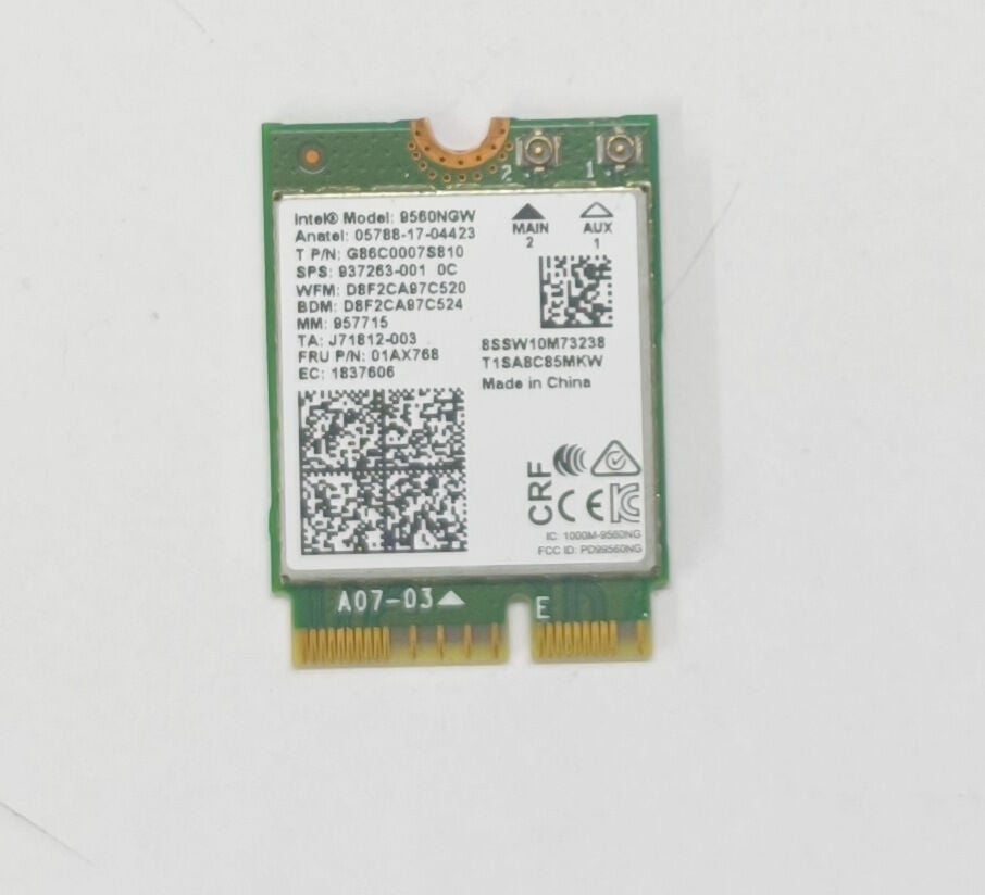 Monster Abra A7 V10 V10.1 V10.2 Orijinal Orijinal Wireless Kart Intel Dual Band Wireless-AC 9560NGW 937263-001 01AX768