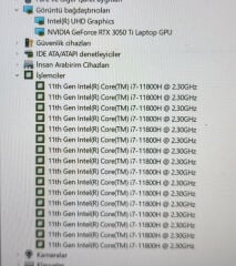 Dell Inspiron G15 5510 5511 5515 5520 5521 5525 P105F Orijinal Anakart i7-11800H RTX 3050 Tİ LA-K455P