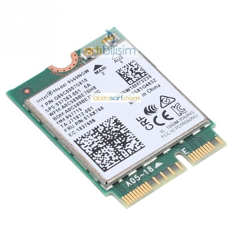 MSI 8RD Orijinal Wireless Kart Intel Dual Band Wireless-AC 9560NGW 937263-001 01AX768