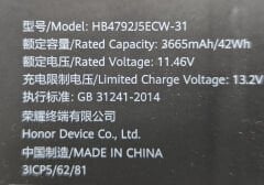 Huawei Matebook D15 BOH-WAQ9R BOD-WFE9 Orijinal Batarya Pil HB4692J5ECW-31