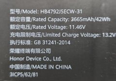 Huawei Matebook D15 BOH-WAQ9R BOD-WFE9 Orijinal Batarya Pil HB4692J5ECW-31 HB4692J5ECW-31B HB4692J5ECW-31C HB4792J5ECW-31 %83.2 Sağlık
