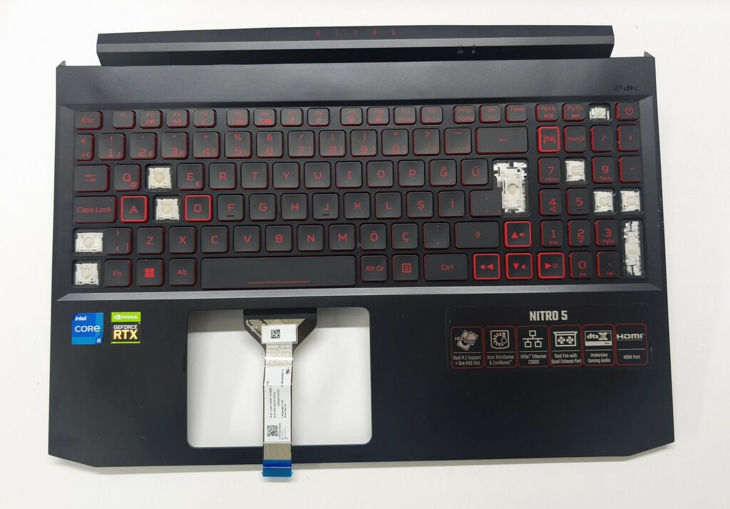 Acer AN515-55 43 55 56 57 AN715-50 N18C3 N20C1 Orijinal Klavye Üst Kasa Palmrest AP3AT000422 ACM20M1