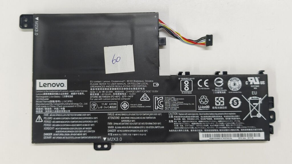 Lenovo Yoga 520-14 320S-14 Flex 5-1470 81C8 80X8 Orijinal Batarya Pil L15C3PB1 L15C2PB1 L15M2PB1 L15L2PB1 L15M3PB0 %60 Performans V2