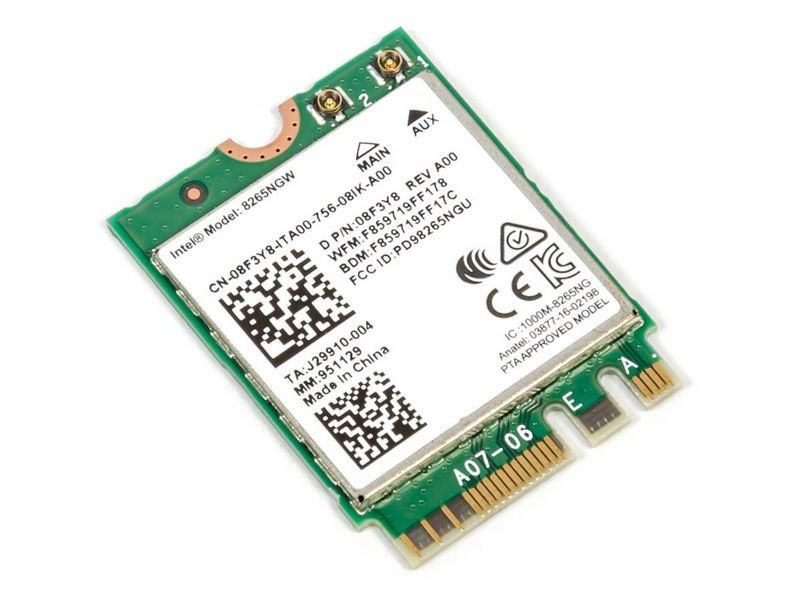 Dell Latitude E5580 Orijinal Wireless Kart 08F3Y8 İntel 8265NGW 2.4G + 5G Bluetooth 4.2