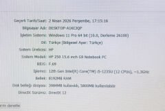 Hp 15-DW 15-DR 15-GW 15S-DY 250 G8 250 G9 Orijinal Anakart i5-1235U LA-K203P