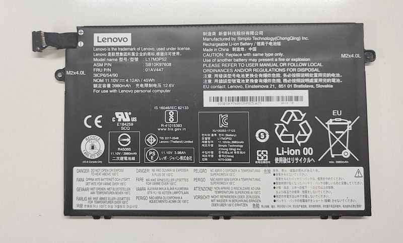 Lenovo Thinkpad E485 Orijinal Batarya Pil L17M3P52