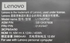 Lenovo Thinkpad E580 Orijinal Batarya Pil L17M3P52