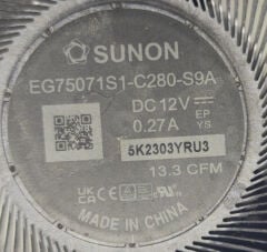 Dell G15 5530 5531 5535 5540 5545 P121F Orijinal Fan EG75071S1-C290-S9A EG75071S1-C280-S9A