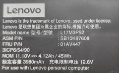 Lenovo Thinkpad E590 Orijinal Batarya Pil L17M3P52