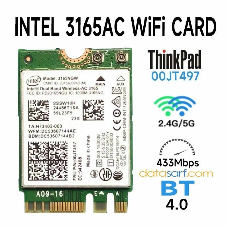 Lenovo V110-15AST  Wireless Kart 3165NGW 00JT497 5G Uyumlu
