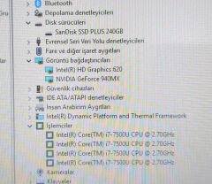 Dell Vostro P75G Orijinal Anakart LA-D821P İ7-7500U 4GB 940MX
