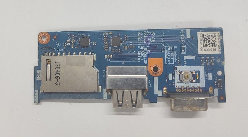 Dell Vostro 5468 V5468 P75G  P75G001 Orijinal Usb Vga Kart BKD50 LS-D822P REV 1.0