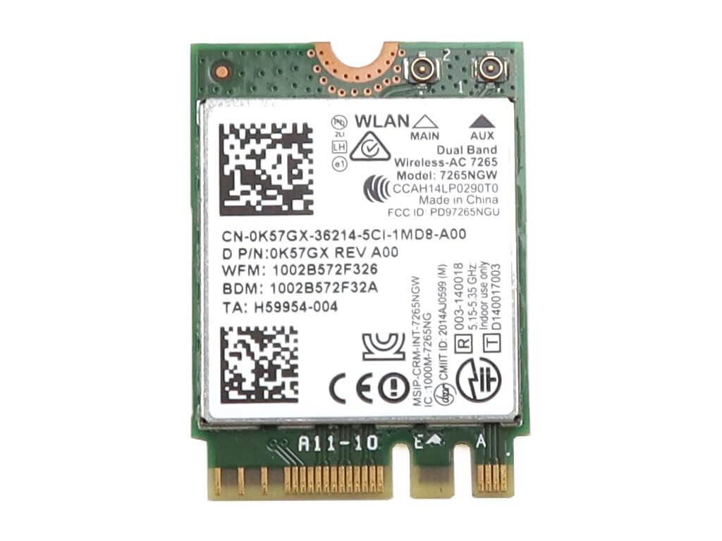 Dell Latitude E7450 7450 Orijinal Wireless Kart K57GX 0K57GX CN-0K57GX İntel 7265NGW