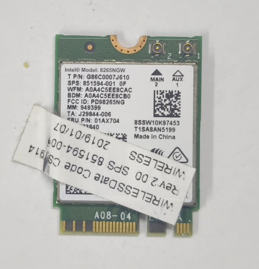 HP Probook 640 G4 645 G4 HSN-114C-4 640 G5 645 G4 HSN-I26C 640 G7 645 G7 Orijinal Wireless Kart 01AX704 İntel 8265NGW 5G