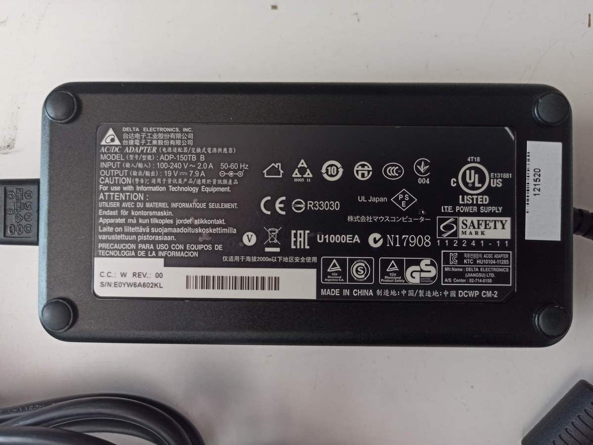 Casper Excalibur G850 G860 G7K G7700 Orijinal Standar Uç Şarj Aleti ADP-150TB B 19V 7.9A 150W 5.5*2.5mm