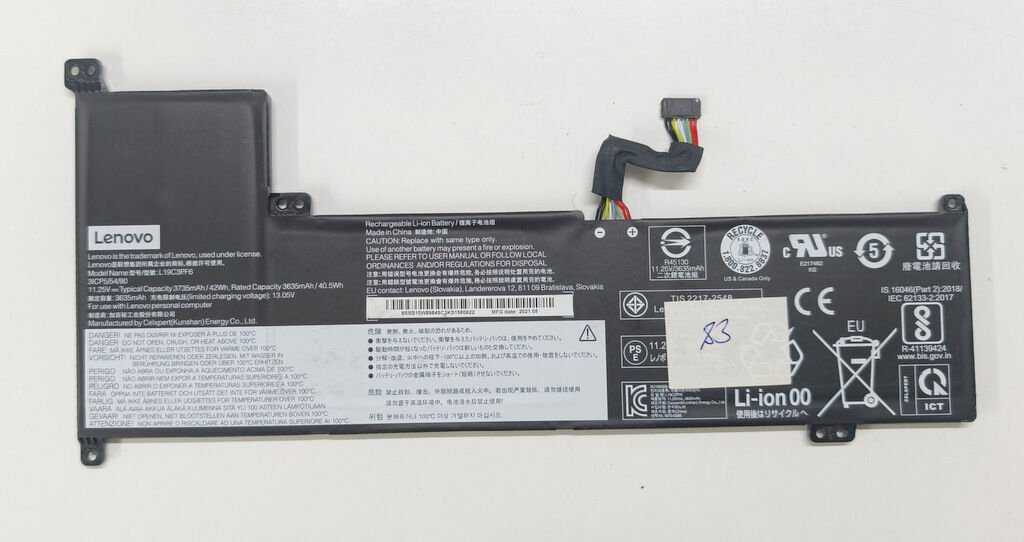 Lenovo IdeaPad 3-17ADA05 3-17IML05 3-17IIL05 3-17ARE05 Orijinal Batarya Pil %83 Performans L19C3PF6 L19L3PF4