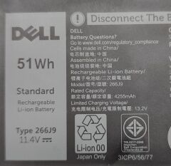 Dell Inspiron P89F003 Orijinal Batarya 266J9 %80 Sağlık