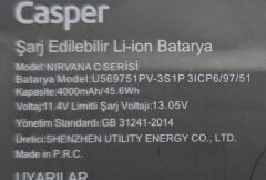 Casper Nirvana C Serisi C500 C550 Orijinal Batarya Pil U569751PV-3S1P