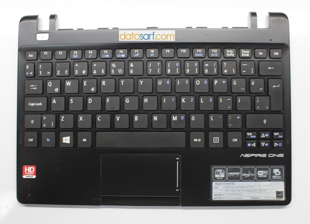 Acer Aspire One 725 One 726 V5-121 V5-131 Üst Kasa Klavye