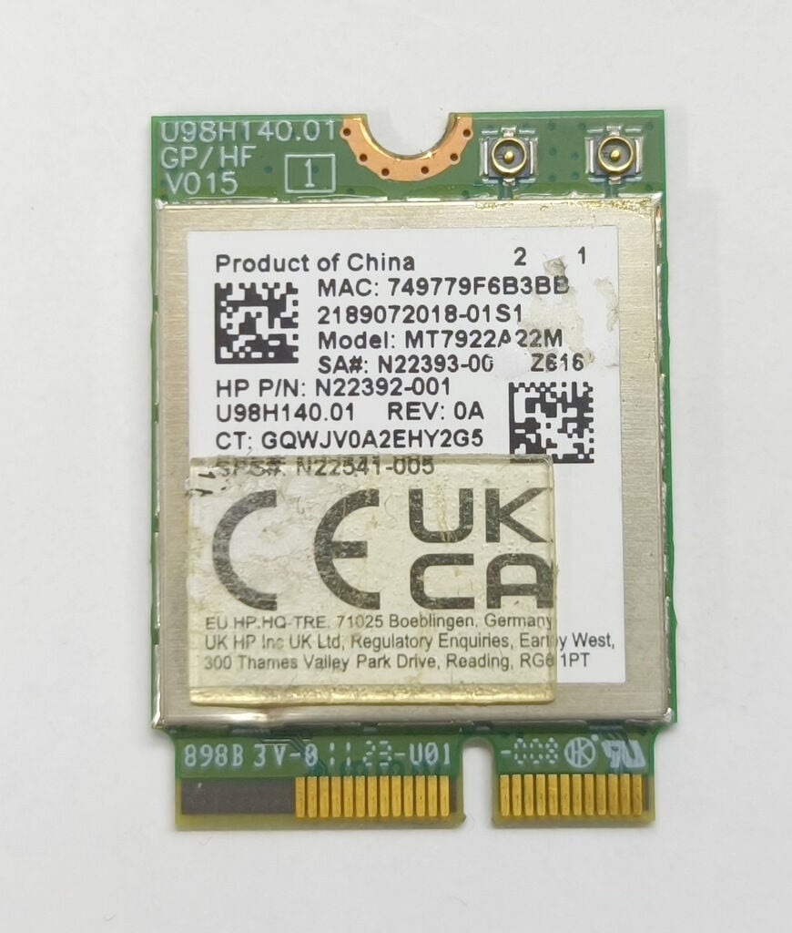 HP Victus 16-R 16-S TPN-C169 TPN-C170 16-AE 16T-AE 16T-S Orijinal Wireless Kart N22393-001 MT7922A22M WiFi 6E M.2