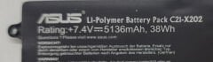 Asus X202 S200 X201 Q200 F200 X202e S200e X201e F200E Orijinal Batarya Pil %48 Sağlık C21-X202