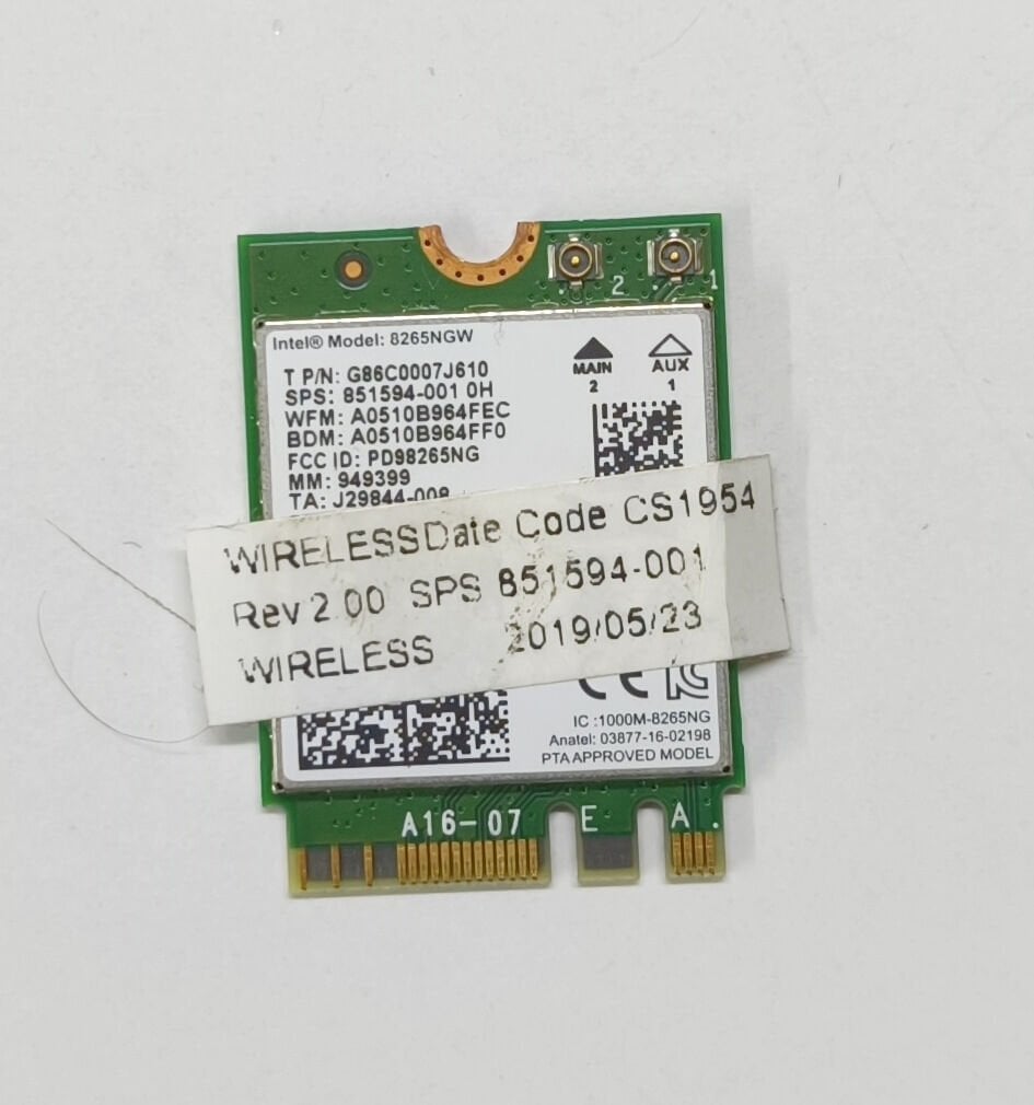 HP Probook 650 G4 655 G4 650 G5 Orijinal Wireless Kart 851594-001