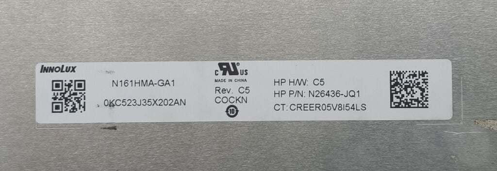 HP OMEN 16-U 16-WF 16-WD 16T-WD 16-XF 16-XD TPN-C167 TPN-C170 Orijinal 16.1 40 Pin 165 Hz Ekran Kusurlu N161HMA-GA1 REV C5