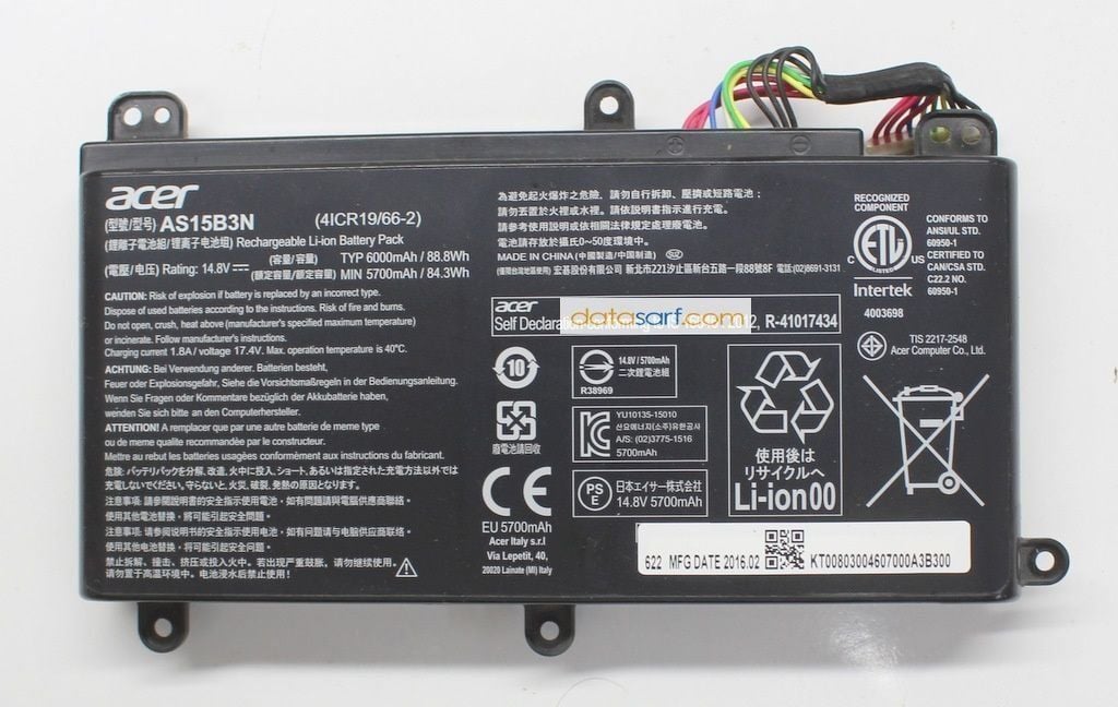 Acer Predator GX-792 Orijinal Batarya Pil AS15B3N
