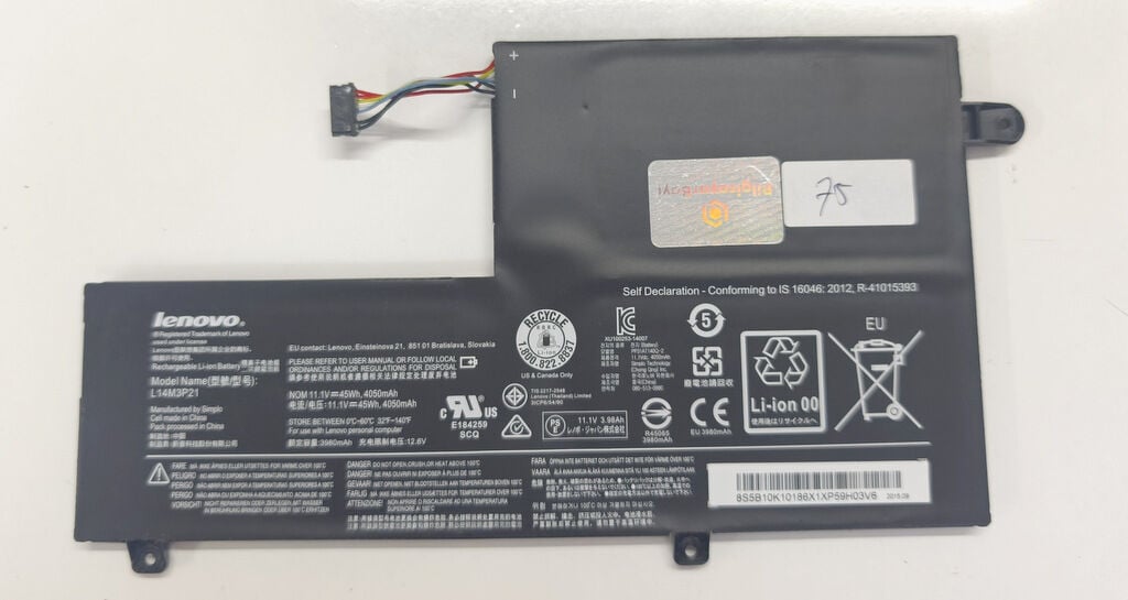 Lenovo 510-14 510S-14 310S-14 FLEX4 1-470 FLEX4-1480 Orijinal Batarya Pil L14M3P21 75 Sağlık Versiyon 1
