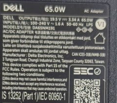 Dell Inspiron 15 3510 3511 3515 3520 3521 3525 Vostro 3510 3511 3515 3520 3521 3525 P112F Orijinal Adaptör Şarj Cihazı 19.5V 3.34A 65W 4.5mm x 3.0mm DA65NM91 LA65NS2-01