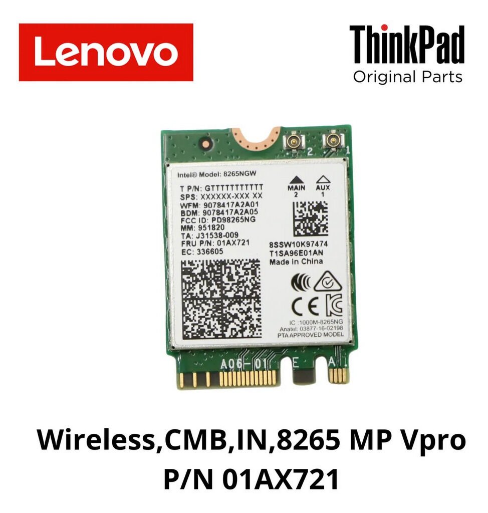 Lenovo Thinkpad X1 Carbon Gen5 G5 2017 Orijinal Notebook Wireless Kart 01AX721