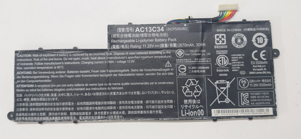 Acer Aspire V5-122P MS2377 Orijinal Batarya AC13C34 %91 Sağlık