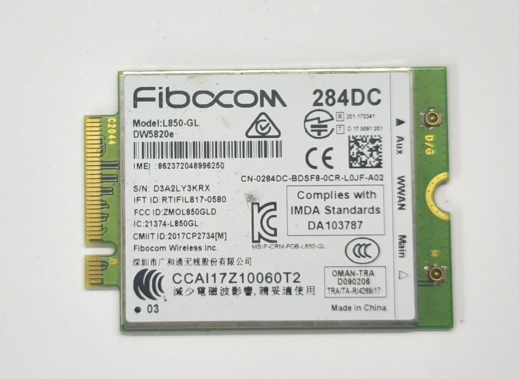 DELL Latitude 5510 5511 E5510 E5511 Precision 3550 3551 M3550 3551 P80F Orijinal 4G Modül Kart DW5820E