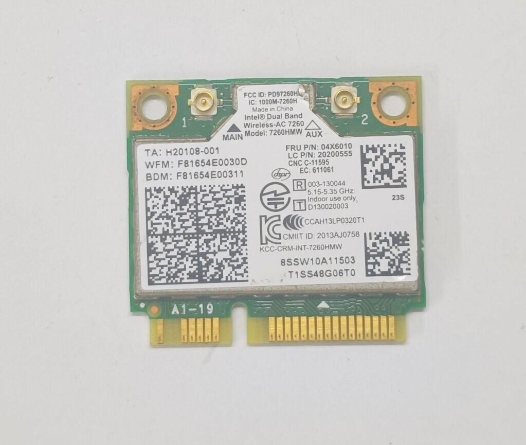 Lenovo Yoga S1 S240 Orijinal Wireless Kart 04X6010 04W3814 04X6090 İntel 7260
