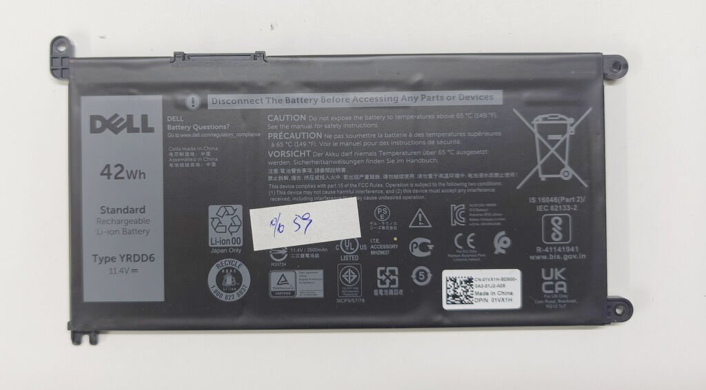 Dell Inspiron 3500 1501 3502 3503 3505 5593 5594 P90F Vostro 3500 3501 Orijnal Batarya Pil %59 Performans YRDD6 0YRDD61