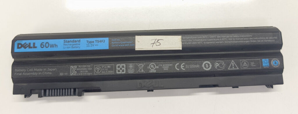 Dell Latitude E5420 E5430 E5520 E5530 E6420 E6430 E6520 E6530 Inspiron 5520 5720 7720 7520 P15F P15G P16G P25G Orijinal Batarya Pil T54FJ %75 Sağlık