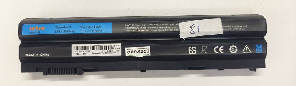 Dell Latitude E5420 E5430 E5520 E5530 E6420 E6430 E6520 E6530 Inspiron 5520 5720 7720 9320 P15F P15G P16G P25G Batarya Pil T54FJ %81 Sağlık