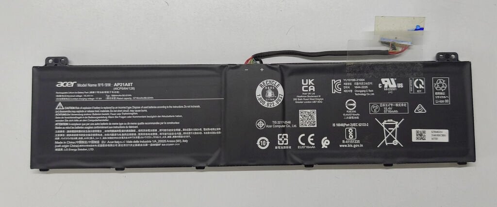 Acer Nitro 16 AN16-41 N22Q22 AN16-51 PHN16-71 Orijinal Batarya Pil AP21A7T AP21A8T AP21A5T