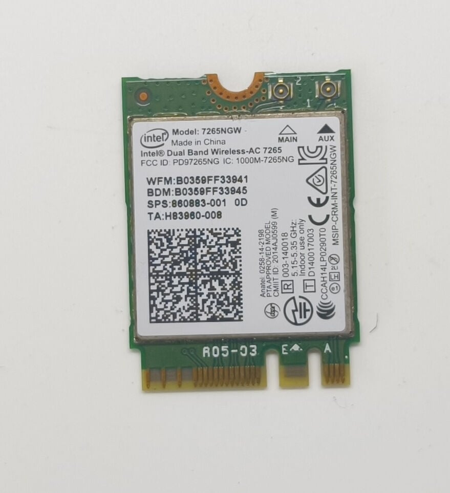 Hp 15-CB 15-CK 15T-CB TPN-Q193 TPN-C201 TPN-C194 Orijinal Wireless Bluetooth Kart 860883-001 İntel 7265ngw