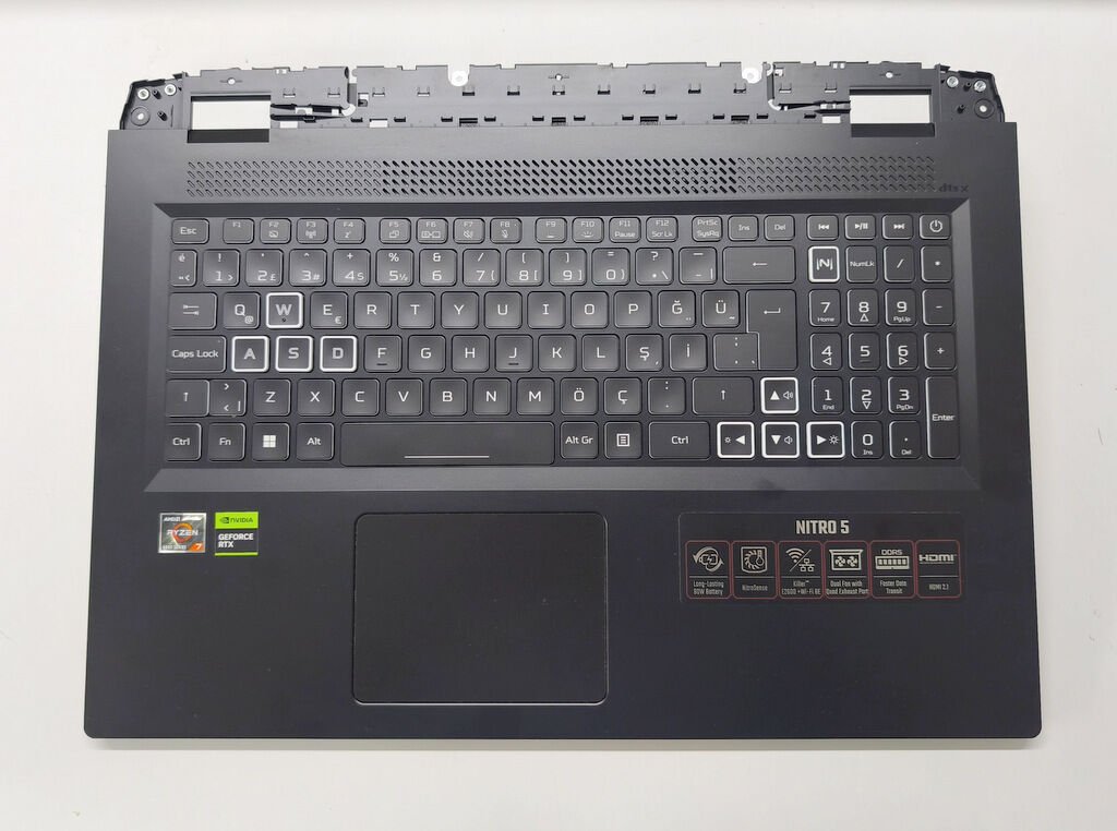 Acer Nitro AN517-42 AN517-55 N22C2 17 İnç Orijinal Klavye Üst Kasa Palmrest ET3SZ000220QSD1 PK133SY1A23