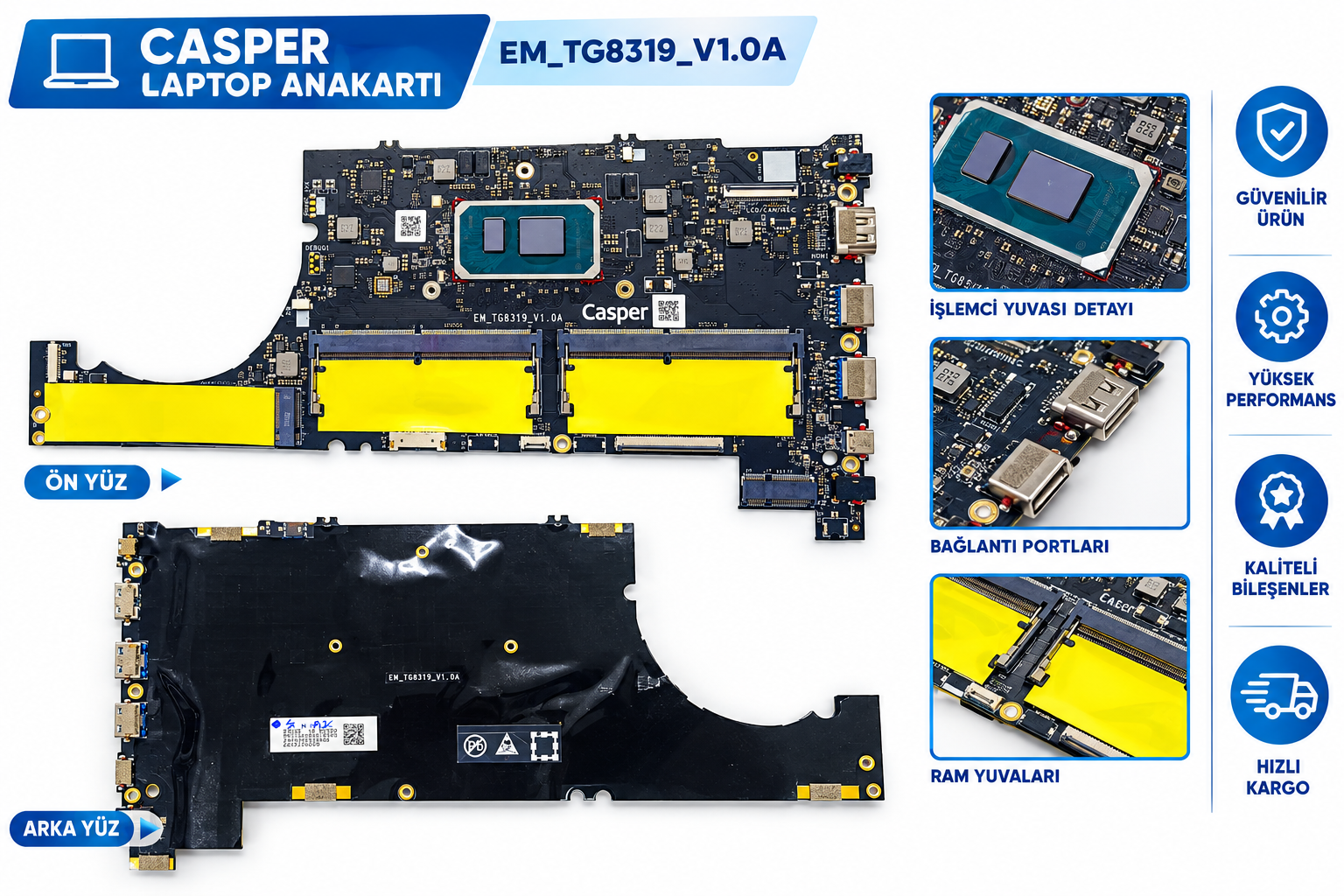 Casper Nirvana C Serisi C500 C550 Orijinal Anakart i5-1155G7