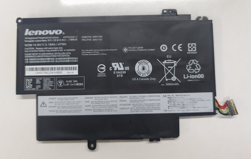 Lenovo ThinkPad 45N1707 45N1706 Orijinal Batarya Pil